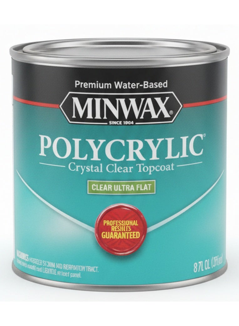 Minwax Water Based Polycrylic Protective Finish 236 ML Clear Ultra Flat